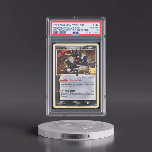 2021 Pokémon Swsh Black Star Promo #144 Greninja-Gold Star - Celebrations Elite Trainer Box (PSA 8 N
