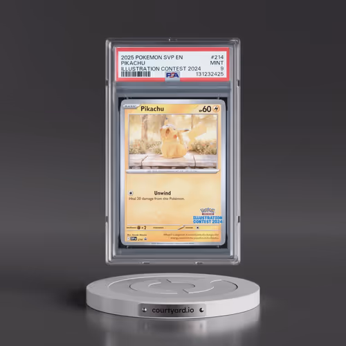 2025 Pokémon Svp EN-SV Black Star Promo #214 Pikachu - Illustration Contest 2024 (PSA 9 MINT)