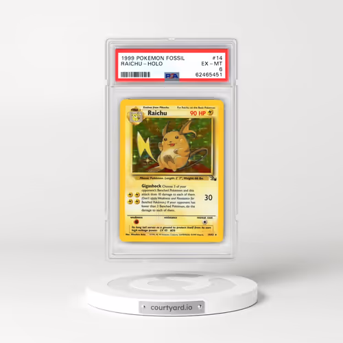 1999 Pokémon Fossil #14 Raichu - Holo (PSA 6 EX-MT)