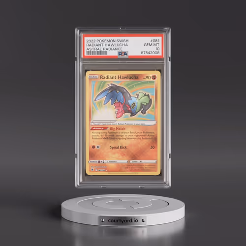 2022 Pokémon Sword & Shield Astral Radiance #081 Radiant Hawlucha - Holo (PSA 10 GEM MINT)