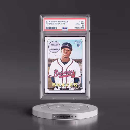 2018 Topps Heritage #580 Ronald Acuna Jr. (PSA 10 GEM MINT)