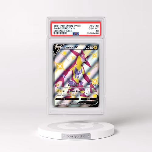 2021 Pokémon Sword & Shield Shining Fates #SV112 Toxtricity V - Holo Full Art (PSA 10 GEM MINT)