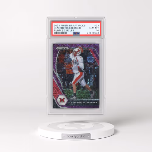 2021 Panini Prizm Draft Picks #23 Ben Roethlisberger - Purple Circles (PSA 10 GEM MINT)