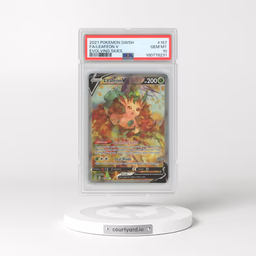 2021 Pokémon Sword & Shield Evolving Skies #167 Leafeon V - Holo Full Art (PSA 10 GEM MINT)