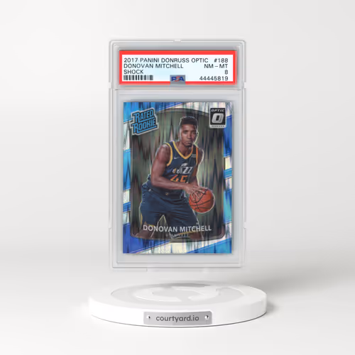 2017 Panini Donruss Optic #188 Donovan Mitchell - Shock (PSA 8 NM-MT)