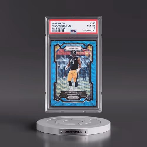 2023 Panini Prizm #387 Keeanu Benton - Blue Wave (PSA 8 NM-MT)