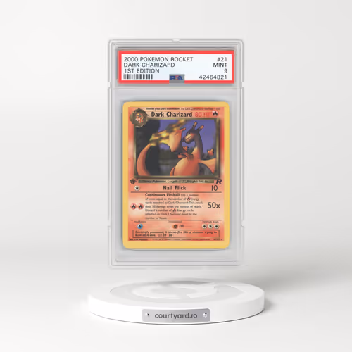 2000 Pokémon Rocket #21 Dark Charizard - 1st Edition (PSA 9 MINT)
