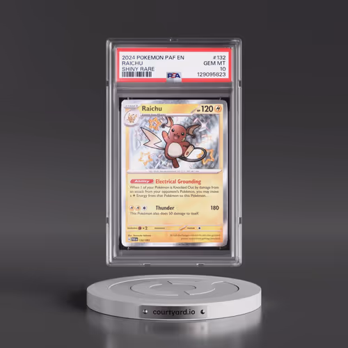 2024 Pokémon Paf EN-Paldean Fates #132 Raichu - Shiny Rare (PSA 10 GEM MINT)
