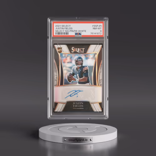 2021 Panini Select Select Signatures Prizm #SSPJFI Justin Fields - White (PSA 8 NM-MT)