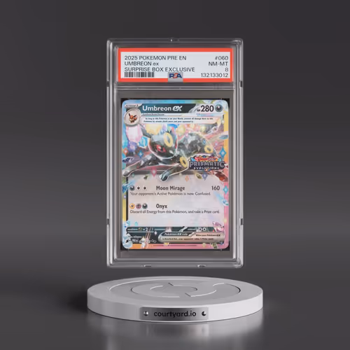 2025 Pokémon Pre EN-Prismatic Evolutions #060 Umbreon EX - Holo Surprise Box Exclusive (PSA 8 NM-MT)