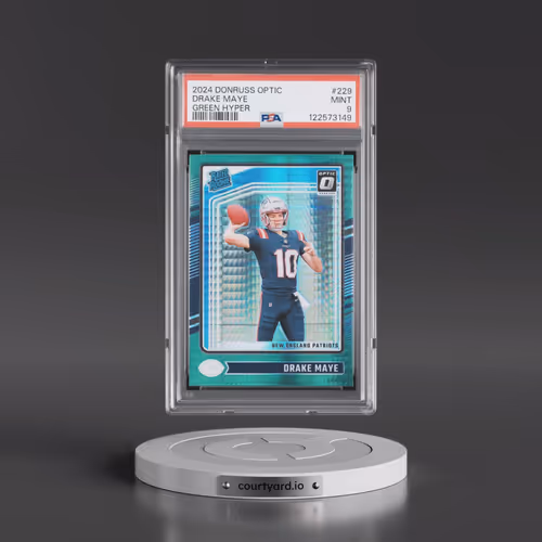 2024 Panini Donruss Optic #229 Drake Maye - Green Hyper (PSA 9 MINT)