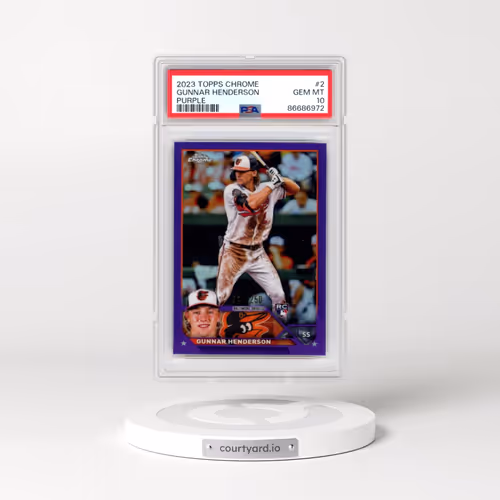 2023 Topps Chrome #2 Gunnar Henderson - Purple Refractor (PSA 10 GEM MINT)