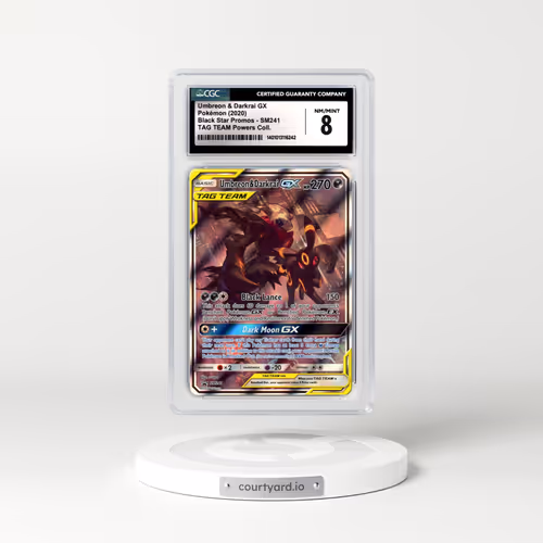 2020 Sun & Moon Promos #SM241 Umbreon & Darkrai GX - Full Art Holo (CGC 8 NM-MT)