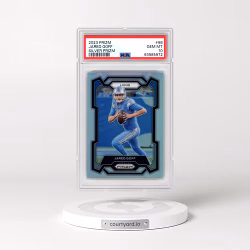 2023 Panini Prizm #98 Jared Goff - Silver Prizm (PSA 10 GEM MINT)