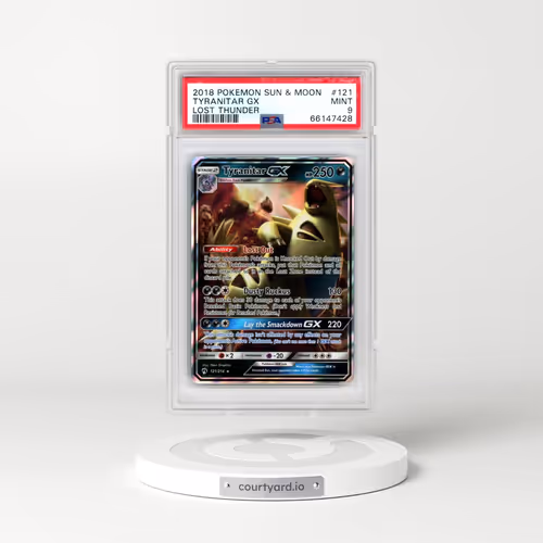 2018 Pokémon Sun & Moon Lost Thunder #121 Tyranitar GX - Holo (PSA 9 MINT)