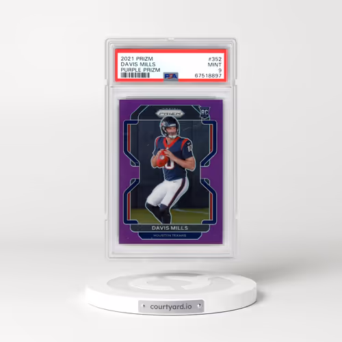 2021 Panini Prizm #352 Davis Mills - Purple Prizm (PSA 9 MINT)