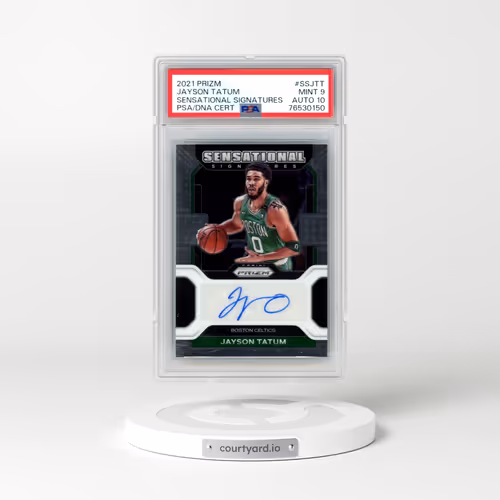 2021 Panini Prizm Sensational Signatures #SSJTT Jayson Tatum (PSA 9 MINT)