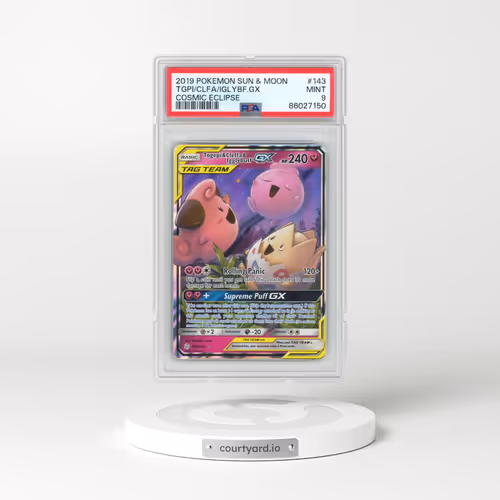 2019 Pokémon Sun & Moon Cosmic Eclipse #143 Togepi & Cleffa & Igglybuff GX - Holo (PSA 9 MINT)