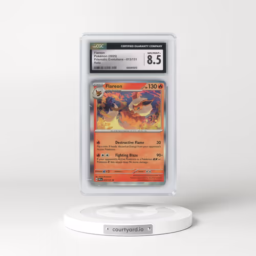 2025 Prismatic Evolutions - PRE EN #013/131 Flareon - Holo (CGC 8.5 NM-MT+)