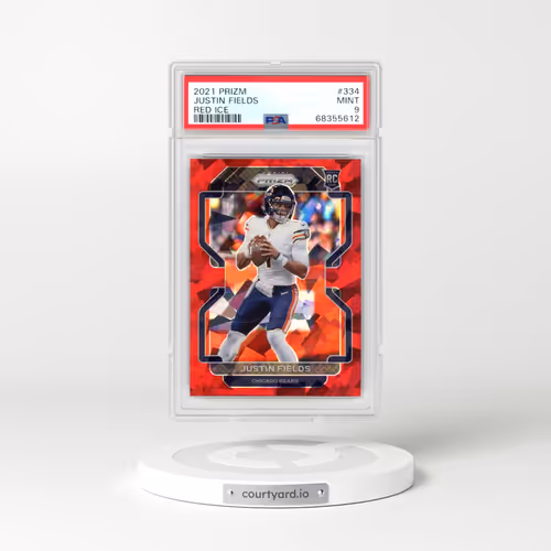 2021 Panini Prizm #334 Justin Fields - Red Ice (PSA 9 MINT)