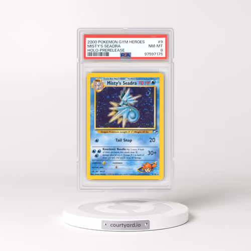 2000 Pokémon Gym Heroes #9 Misty's Seadra - Holo-Prerelease (PSA 8 NM-MT)