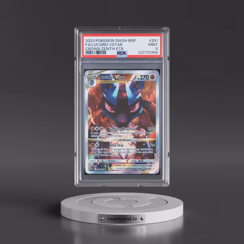 2023 Pokémon Swsh Black Star Promo #291 Lucario Vstar - Full Art Crown Zenith Elite Trainer Box (PSA
