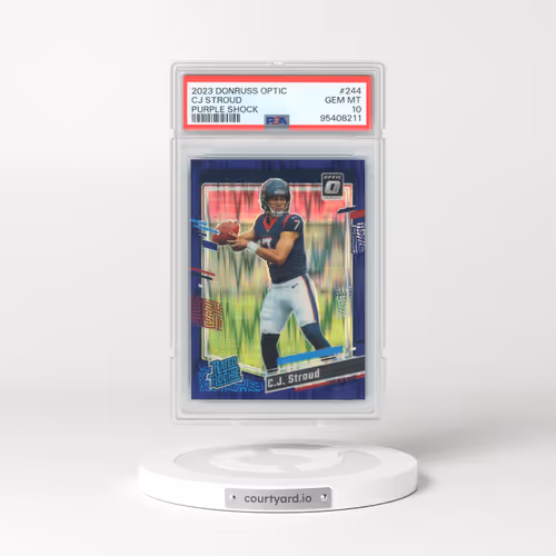 2023 Panini Donruss Optic #244 CJ Stroud - Purple Shock (PSA 10 GEM MINT)