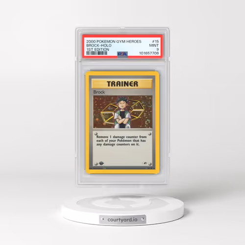 2000 Pokémon Gym Heroes #15 Brock - 1st Edition Holo (PSA 9 MINT)