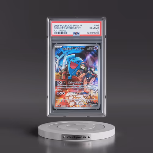 2025 Pokémon SV10-Glory of Team Rocket #103 Team Rocket's Wobbuffet - Art Rare (PSA 10 GEM MINT)
