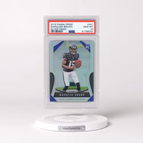 2019 Panini Prizm #341 Marquise Brown - Silver Prizm (PSA 10 GEM MINT)