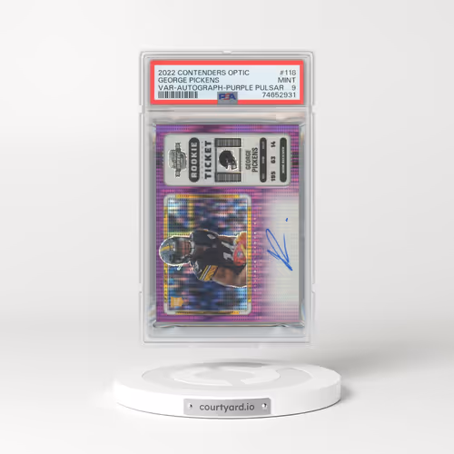 2022 Panini Contenders Optic #118 George Pickens - Variation-Autograph-Purple Pulsar (PSA 9 MINT)