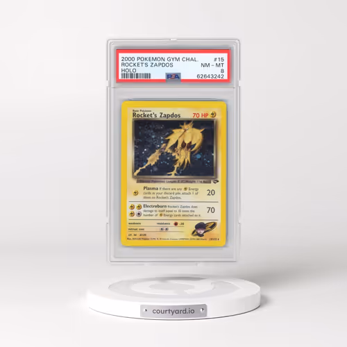2000 Pokémon Gym Challenge #15 Rocket's Zapdos - Holo (PSA 8 NM-MT)