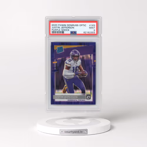 2020 Panini Donruss Optic #163 Justin Jefferson - Purple Shock (PSA 9 MINT)