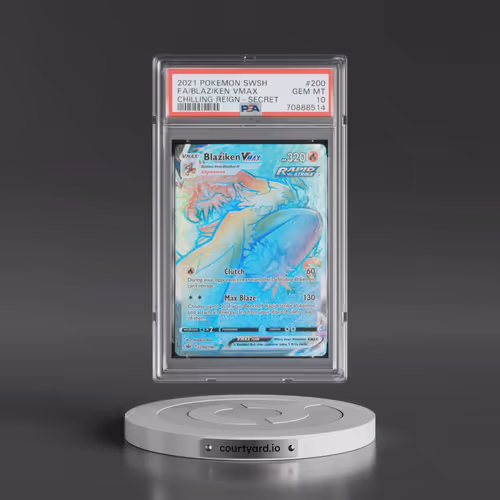 2021 Pokémon Sword & Shield Chilling Reign #200 Blaziken Vmax - Full Art Secret (PSA 10 GEM MINT)