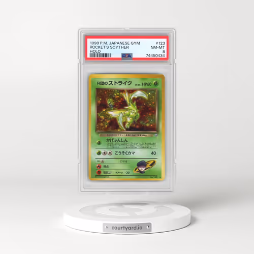 1998 Pokémon Gym #123 Rocket's Scyther - Holo (PSA 8 NM-MT)