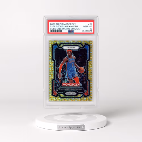 2023 Panini Prizm Monopoly #61 Shai Gilgeous-Alexander - Gold Millionaire Shimmer (PSA 10 GEM MINT)