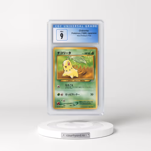 1999 Neo Premium File #152 Chikorita - No Rarity (CGC 9 MINT)