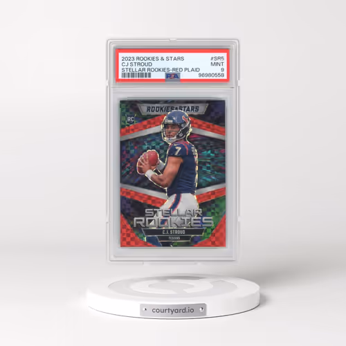 2023 Panini Rookies & Stars Stellar Rookies #SR5 CJ Stroud - Red Plaid (PSA 9 MINT)