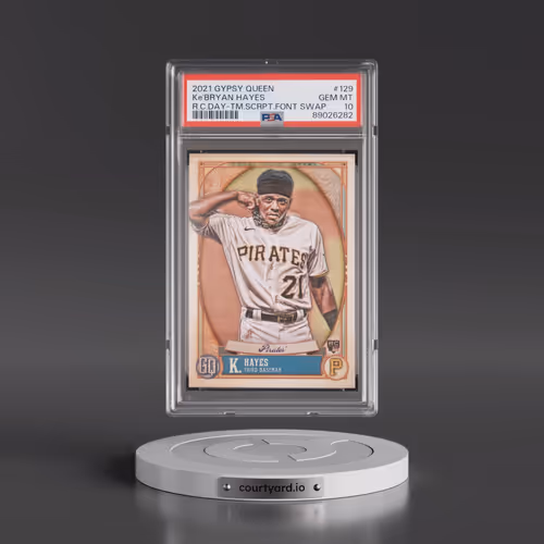 2021 Topps Gypsy Queen #129 KE'Bryan Hayes - Roberto Clemente Day-Team Script Font Swap (PSA 10 GEM