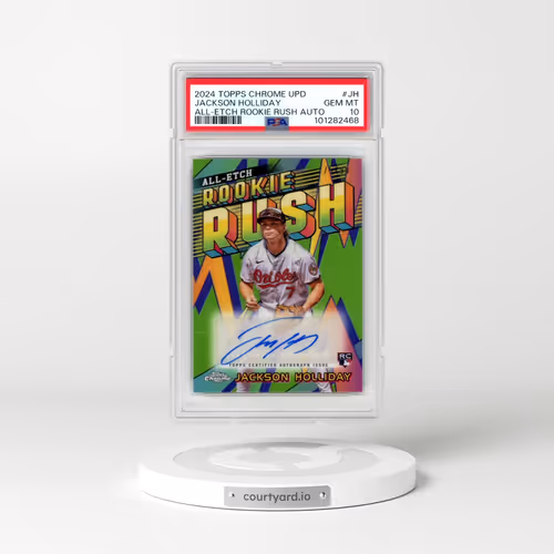 2024 Topps Chrome Update Chrome All-Etch Rookie Rush Autographs #JH Jackson Holliday (PSA 10 GEM MINT)