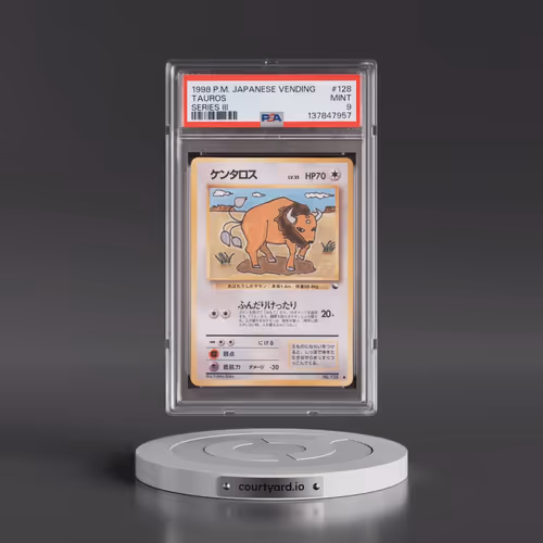 1998 Pokémon Vending #128 Tauros - Series III (PSA 9 MINT)