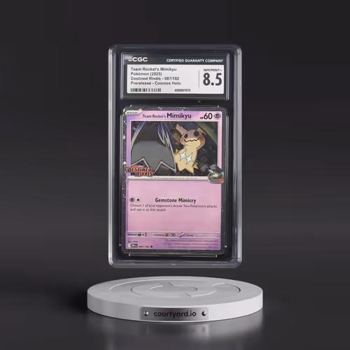 2025 Pokémon Dri EN-Destined Rivals #087 Team Rocket's Mimikyu - Prerelease (CGC 8.5 NM-MT+)