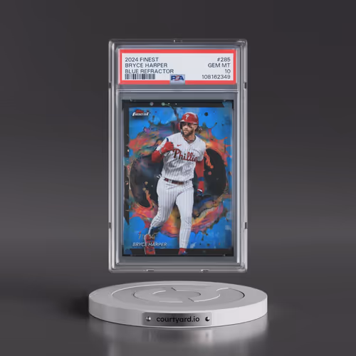 2024 Topps Finest #285 Bryce Harper - Blue Refractor (PSA 10 GEM MINT)
