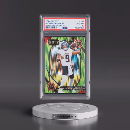 2024 Panini Select #235 Michael Penix Jr. - Neon Green Shock (PSA 10 GEM MINT)