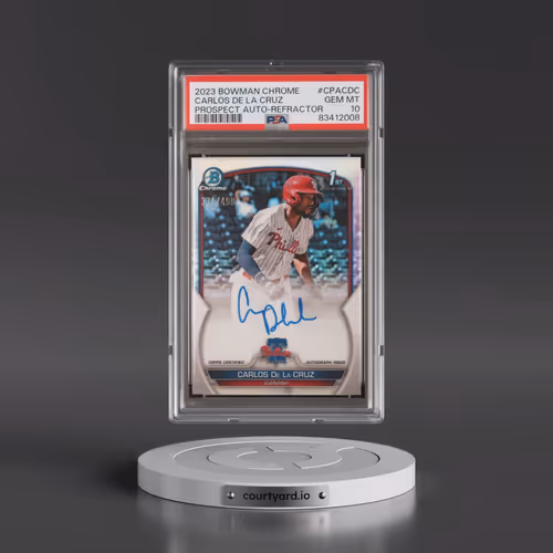 2023 Bowman Chrome Prospect Autographs #CPACDC Carlos de La Cruz - Refractor (PSA 10 GEM MINT)