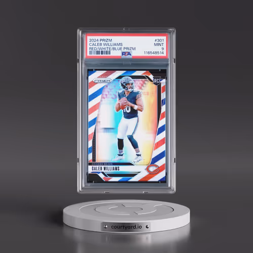 2024 Panini Prizm #301 Caleb Williams - Red/White/Blue Prizm (PSA 9 MINT)