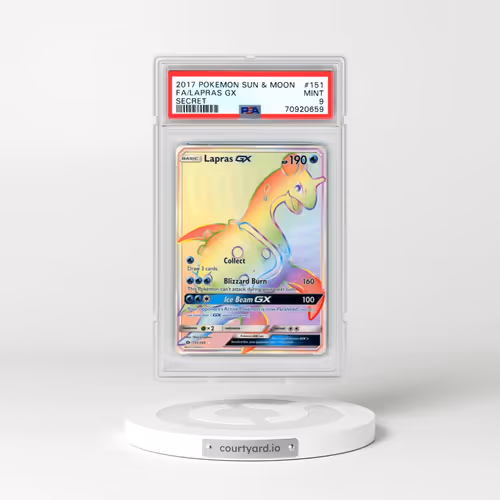2017 Pokémon Sun & Moon #151 Lapras GX - Holo Full Art Secret (PSA 9 MINT)