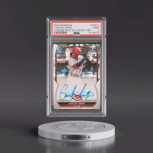 2023 Bowman Chrome Prospect Autographs #CPACJ Carlos Jorge - Atomic Refractor (PSA 9 MINT)