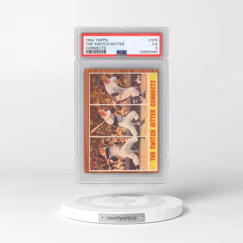 1962 Topps #318 The Switch Hitter Connects (PSA 5 EX)