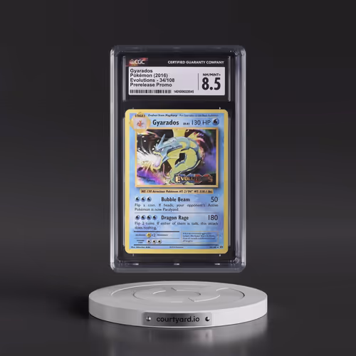 2016 Pokémon XY Evolutions #34 Gyarados - Holo Prerelease (CGC 8.5 NM-MT+)
